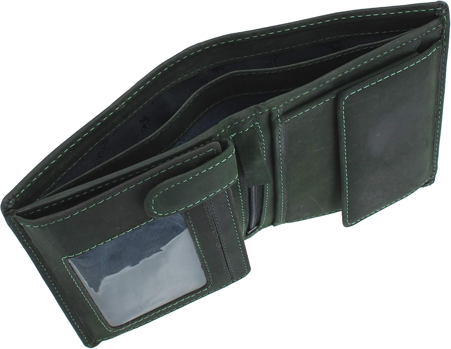 VISCONTI Oiled Leather Rifle Wallet 709 Oil Green RFID - Image 4