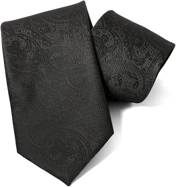 Amazon エムエイチエー M H A Style ネクタイ ペイズリー柄 豊富なカラバリ 全12色 スーツの胸元 結婚式 パーティー C ブラック ネクタイ 通販