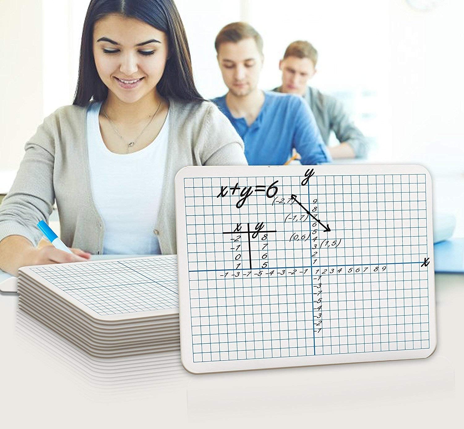Dry Erase XY Axis Lap Board 9”X12” | Interactive Learning Coordinate Grid Whiteboard (Double Sided) : Office Products