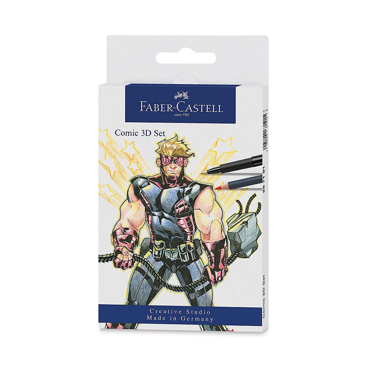 Juego de ilustración de cómics 3D de Faber-Castell: juego de lápices y bolígrafos Pitt Artist de 11 piezas