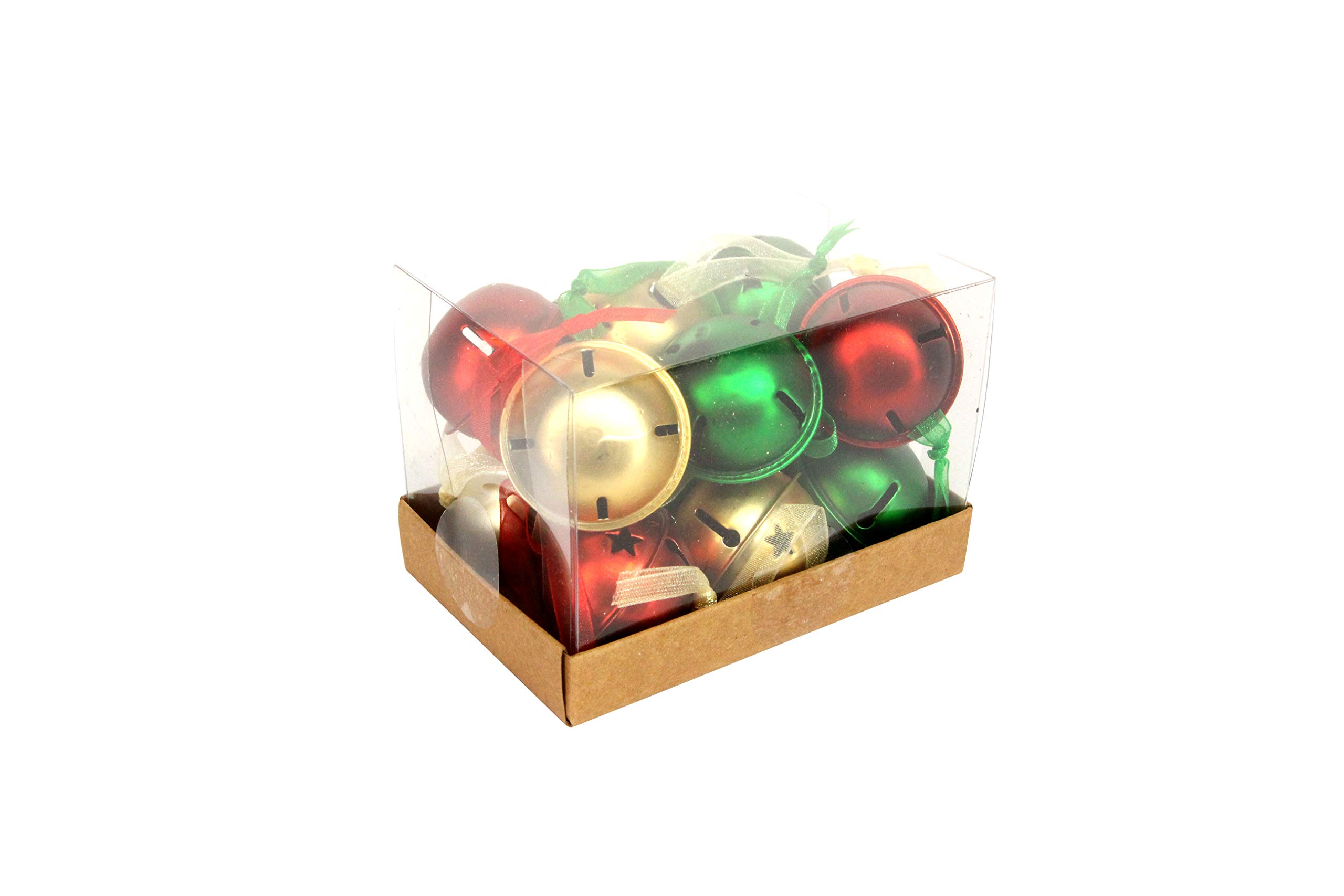 Gisela Graham 12-Piece Jingle Bell Christmas Tree Ornaments (Burgundy, Gold, Green, Red)