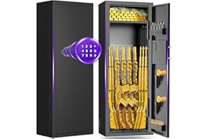MSYCOST 8-10 Gun Rifle Safe for Home Security, Gun Safe for Rifles and Pistols - Quick Access Digital Keypad | Easy Assembly Gun Safe with Adjustable Shelves (Fits Shotguns & Ammo)