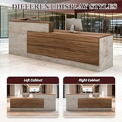 YTElantivo L-Shaped Reception Desk with Counter and