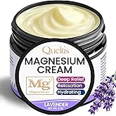 QUELTIS Magnesium Cream, Magnesium Lotion for Sleep, Pain & Leg Cramps, Topical Magnesium Chloride Cream for Muscle Relaxation, Calming, Moisturizing - Skin-Friendly & Safe for Kids | 5OZ (Lavender)