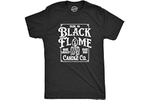 CRAZY DOG T-SHIRTS Mens Black Flame Candle Co T Shirt Funny Spooky Halloween Candles Company Tee for Guys