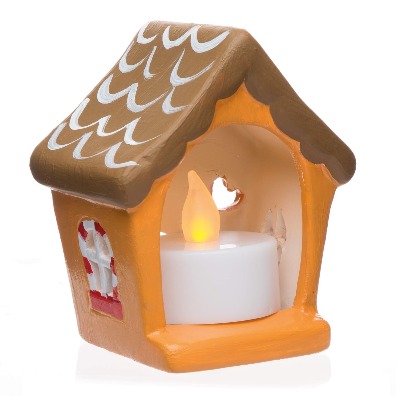 Baker Ross AR693 Gingerbread House Ceramic Tealight Holder Kits, for Kids Christmas Crafts and Gifts (Box of 3), Assorted - Image 5