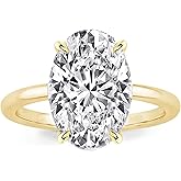RURULUYA 1.5CT/3.5CT/5.5CT/8CT Elongated Oval Cut Engagement Rings for Women,Simulated Diamond Promise Ring,925 Sterling Silver 18K Yellow Gold Plated Ring
