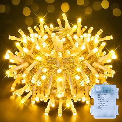 Ollny Battery Fairy Lights 10m 100 LED Warm White Waterproof 8 Modes Timer