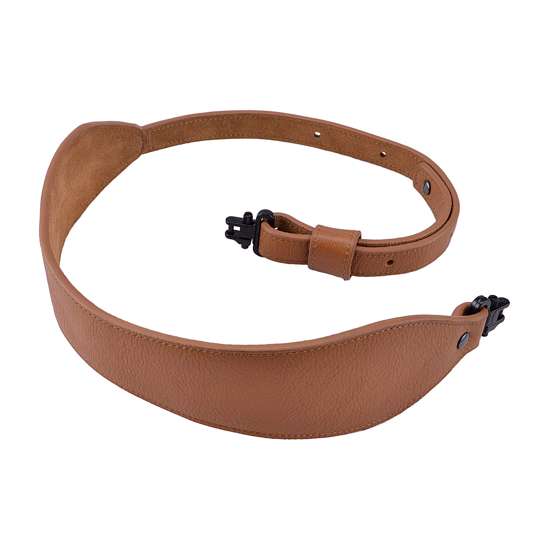 BOOSTEADY Rifle Sling Buffalo Hide Leather Sling with Swivels, Durable Gun Strap, Metal Hardware 1" Wide