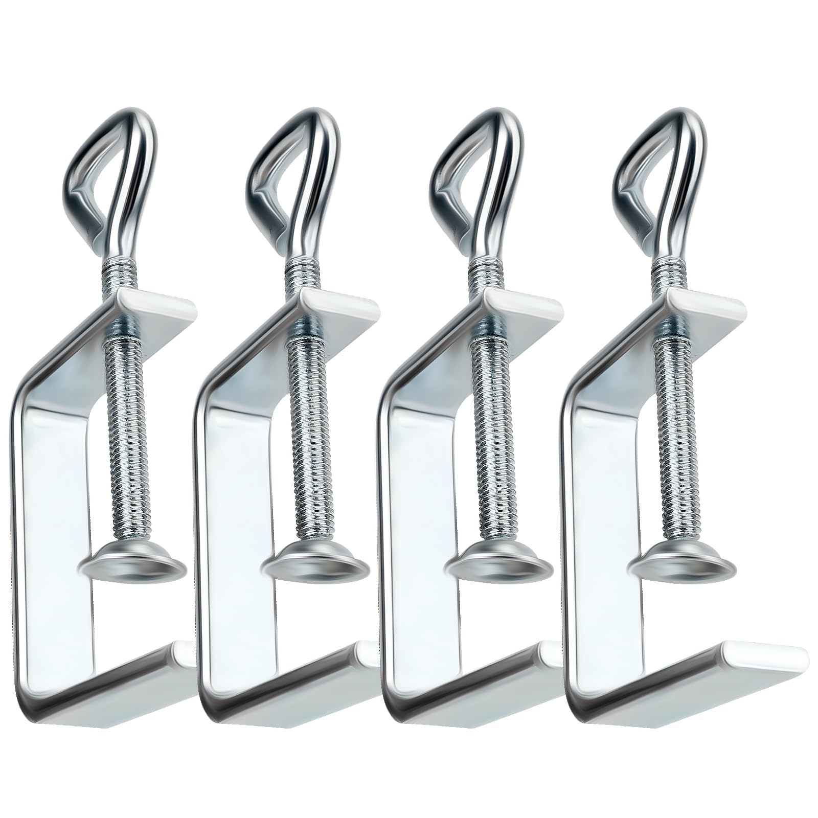 TOTSUN 4 PCS Stainless Steel C Clamps Adjustable 5-48mm Small C-Clamp Joiner Clamp Fastener Woodworking for Construction Works Handmade Woodworking Tools