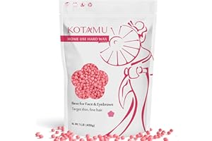 KOTAMU Hard Wax Beads for Hair Removal Professional Waxing Beans for Sensitive Skin, Target Thin Fine Hair 1lb Pink Hard Wax Ideal for Home Waxing Face,Eyebrows Chin Body Legs Arms Underarm Bikini