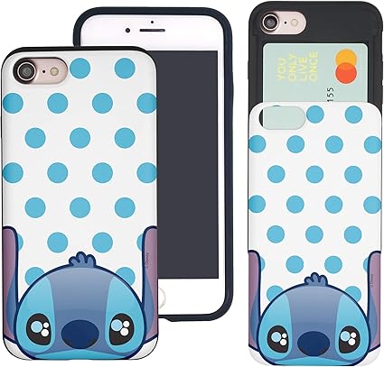 Amazon Co Jp Iphone Se ケース Iphone 8 ケース Iphone 7 ケース 4 7 と互換性があります Disney Stitch ディズニー スティッチ カード スロット ダブル バンパー スマホ ケース アイフォン8 アイフォン7 アイフォンse ドット スティッチ