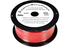 LAWRENCE MARINE PRODUCTS 14 AWG Tinned Marine Primary Wire, Red, 50 Feet