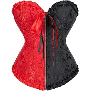 Zhitunemi Overbust Corset Tops For Women: Plus Size Halloween Costume Woman 2025 - Zipper Corset For Masquerade Costume Party