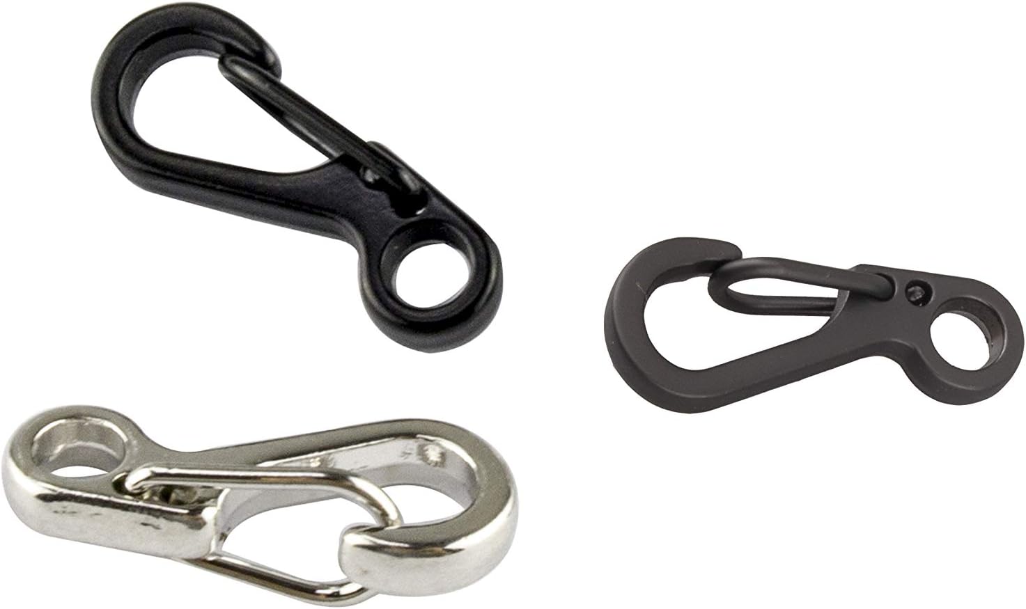 Swatom Mini SF Alloy Carabiner Clip Tiny Spring Snap Hook Carabiners for Paracord Backpack Camping Bottle Using Keychains Accessories 10pcs (New Black Style): Sports & Outdoors