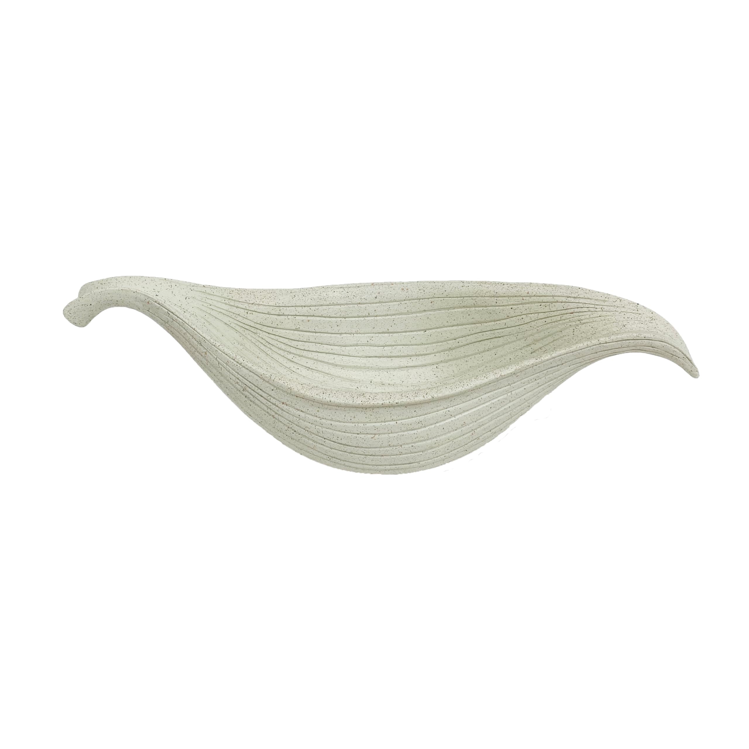 Photo 1 of 12.6" Large Decorative Leaf Bowl decor , Decorative Bowls for Modern Home Decor,Ruffle Decor,Stylish Key Bowl for Entry Table,Decorative Fruit Bowls for Kitchen Counter,Artificial Stone Light Gray