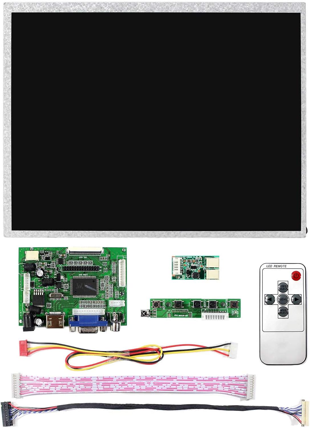 VSDISPLAY 12.1" 12.1 inch 1024x768 4:3 VS121T-001A TFT LCD Screen and VGA 2AV LCD Controller Board,for DIY Monitor Displaying - Image 3