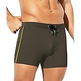 Arjen Kroos Mens Swim Trunks Quick Dry Swim Briefs Color Block Swimwear Bathing Suit with Drawstring
