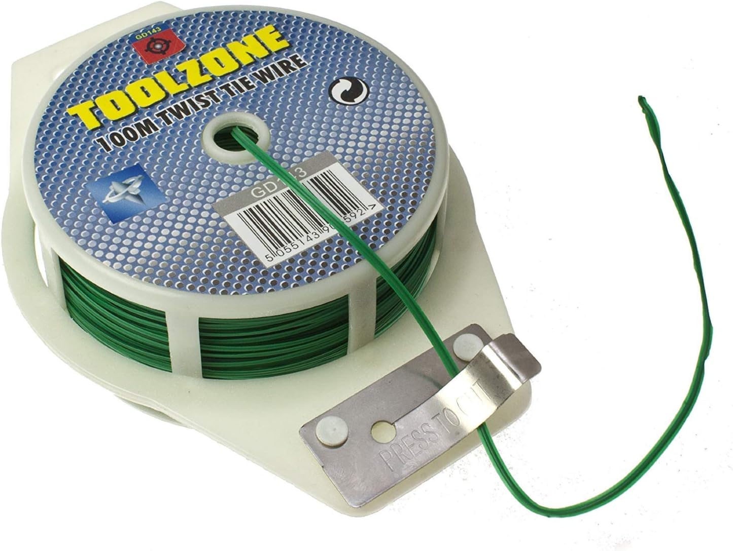Toolzone 100m Green Garden Twist Tie Support Wire