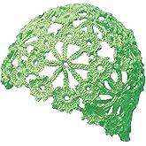 BIBITIME Women Lace Crochet Beanie Hat Handmade Knitted Cutout Floral Skull Cap