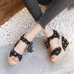 ZBYY Womens Wedge Sandals Open Toe Tie Lace Up