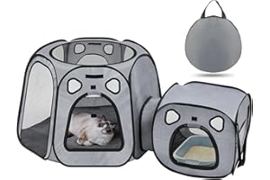 SNUVID Portable Cat Playen- Large Foldable Cat Tent for Indoor and Outdoor, Play Enclosure for Kittens and Small Dogs, Pet Houses & Condos & Cage