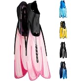 Cressi Adult Snorkeling Fins with Self-Adjustable Comfortable Full Foot Pocket - Perfect for Traveling - Agua: Made in Italy