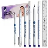 Arrigo Sterile Surgical Skin Markers &ndash; Box of 6 Individually Wrapped Violet Purple Skin Pens for Clinical Use &ndash; Single &amp; Dual-Tip &ndash; Precise 0.5mm &amp; 1mm &ndash; Water &amp; Sweat-Resistant &ndash; Rulers Included