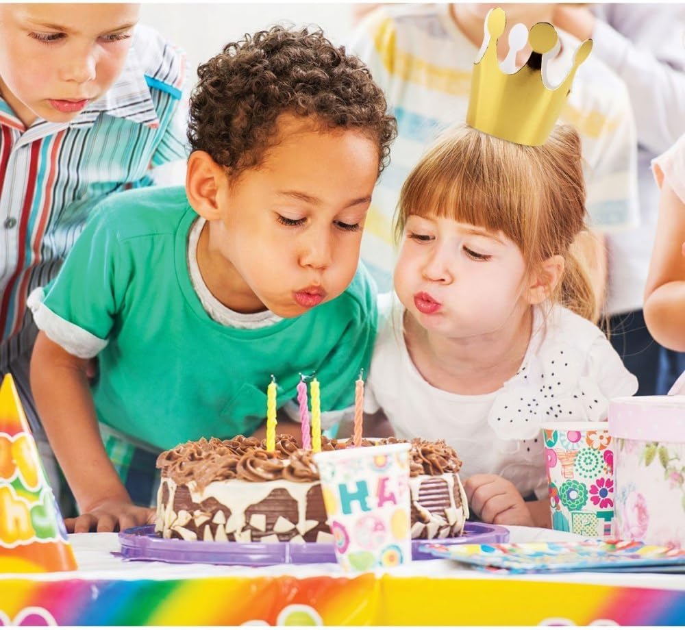 JZK 10x Paper Crown Gold Silver Paper Hat Kids Princess Prince Crown Party Favors Party Decoration Accessories for Photo Booth Party Birthday Festivals 5x Golden - Image 5