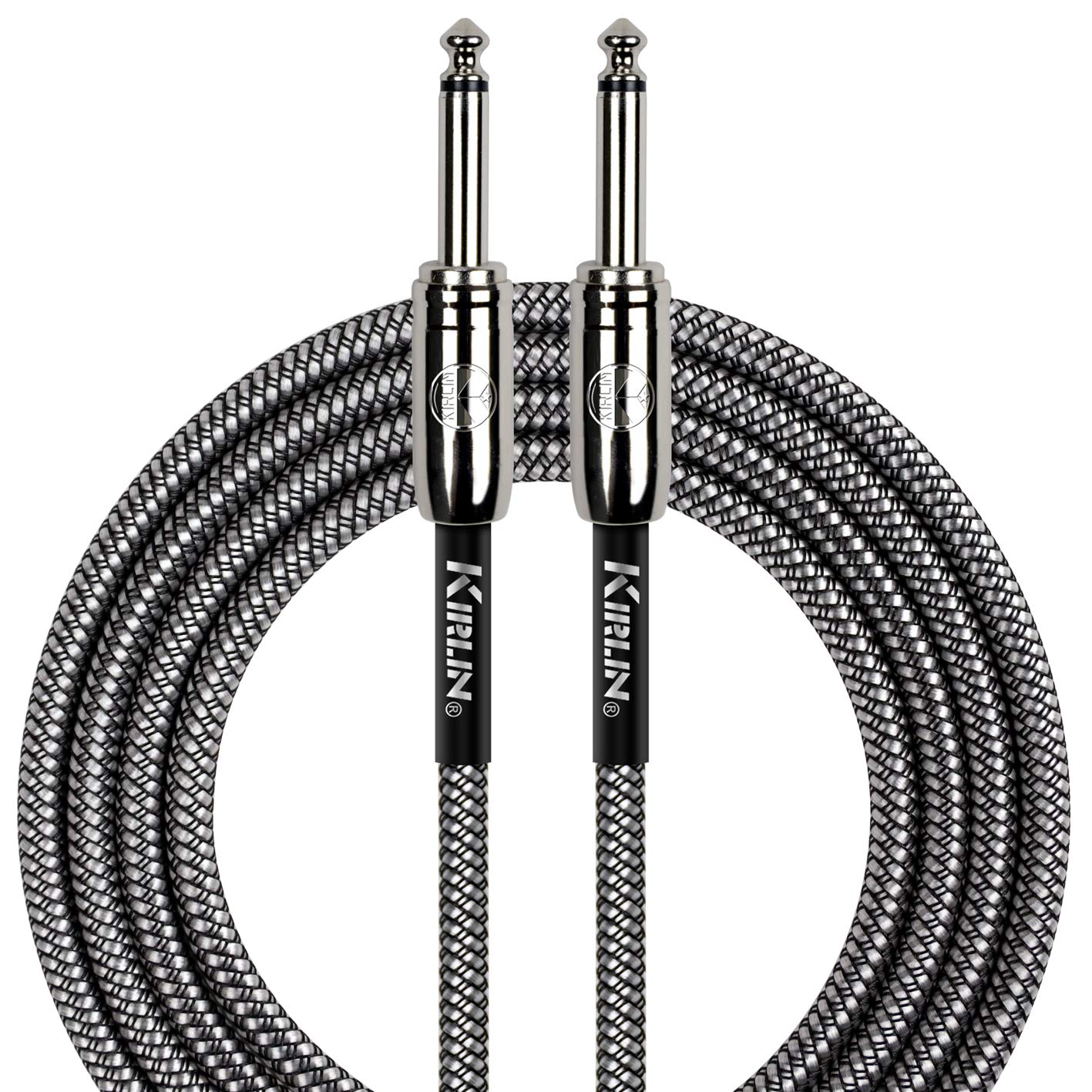 Kirlin Straight to Straight Fabric Woven Guitar Cable 3m - Black