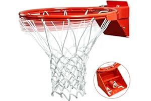 PROGOAL Breakaway Basketball Rim, Heavy Duty Flex Rim Replacement 5/8-In, Standard Goal Reinforced Mounting Bracket Fit Most Size Backboards Indoor and Outdoor