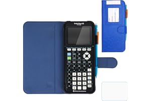 YouKnow PU Leather Protective Case for Texas Instruments TI-84 Plus CE Color Graphing Calculator with ID Card Slot (Only Case) (Blue)