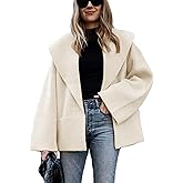 Hooever Women's Shawl Collar Sweater Oversized Cardigan Open Front Fall Winter Cropped Knit Sweater