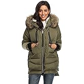 FADSHOW Women's Winter Thickened Down Jackets Long Down Coats Warm Parka with Hood