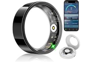 SECOFY Smart Fitness Ring for Women Men - Activity & Health Tracker Ring with Heart Rate/Pressure/Sleep/Steps/Blood Oxygen Monitoring, 10ATM Waterproof for iPhone and Android, No Subscription Fee (10#)