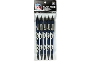 Pro Specialties Group NFL Los Angeles Rams 5-Pack Retractable Click Pens- Great Stocking Suffers and Party Favors