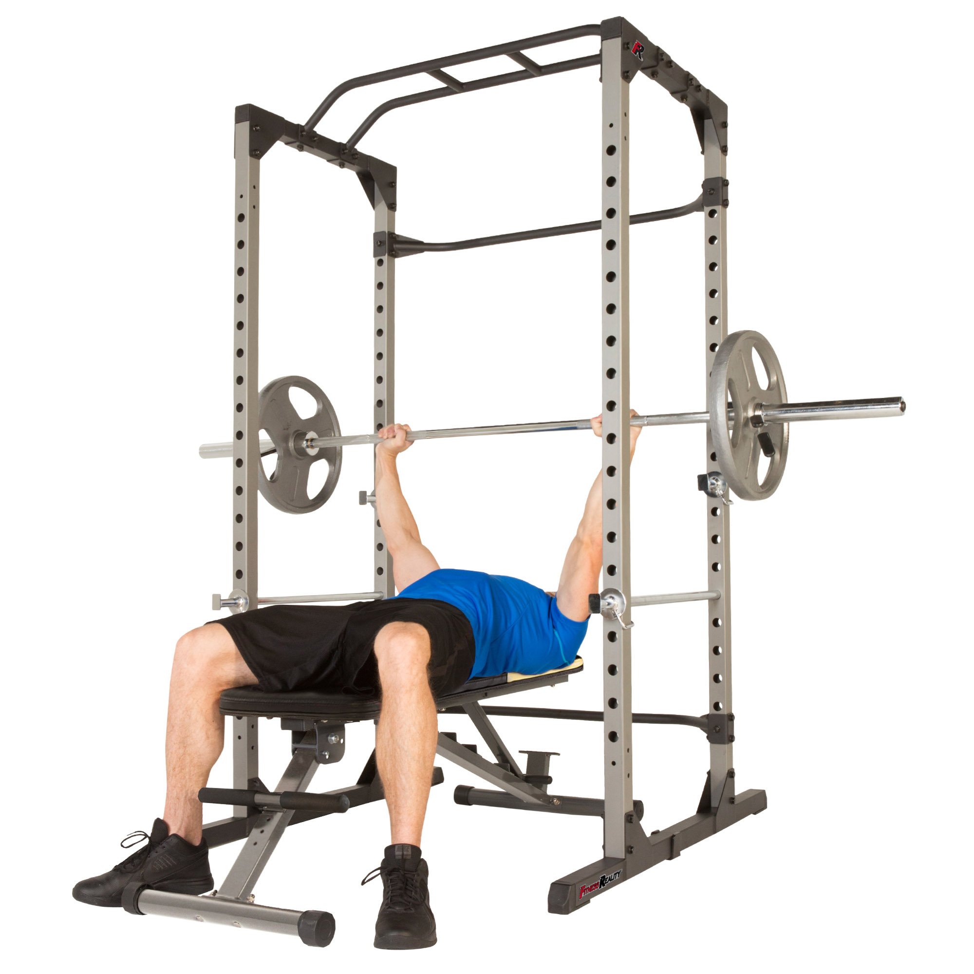 Fitness Reality 810XLT Super Max Power Cage with Optional Lat Pull down Attachment and Adjustable Leg Hold down Fitness Reality 810XLT Super Max Power Cage with Optional Lat Pull down Attachment and Adjustable Leg Hold down