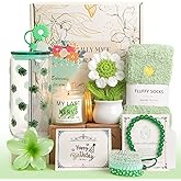 Birthday Gifts for Women, Teen Girls, Her, Unique Happy Birthday Gift Baskets for Best Friend Sister Daughter, Women Christmas Gifts Box for Girls Wife Girlfriends, 14pcs Cute Daisy Gift Set(Green)