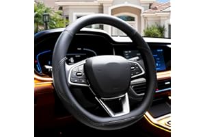 UZIPIN Car Steering Wheel Cover Car Wheel Covers with Comfortable Touch，Anti-Slip Silicone Lined Wheel Covers for Easy Grip，Universal Fit for Most Vehicles-Black