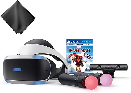 Amazon Com Sony Playstation Vr Marvel S Iron Man Vr Bundle Playstation Vr Headset Camera 2 Move Motion Controllers Marvel S Iron Man Vr Digital Code For Ps4 Ps5 Broage Glasses Cleaning Cloth Computers