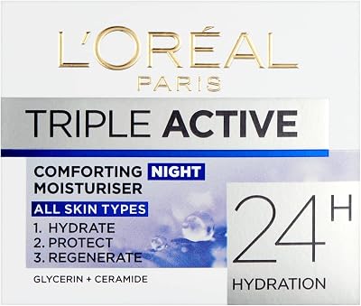 L'Oreal Paris Triple Active Night Cream 50ml - Hydrate Protect Restore Skin