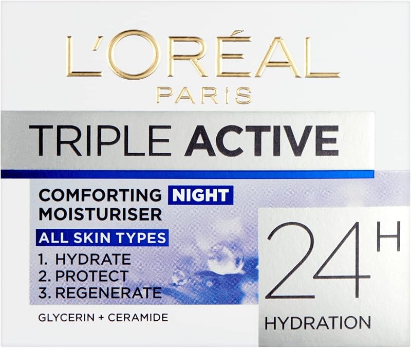 L'Oreal Paris Triple Active Night Cream 50ml - Hydrate Protect Restore Skin