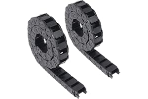 RATTMMOTOR RATTMMTOR CNC Drag Chain 2M 18mm x 25mm Bridge Type Open R48 Small Cable Drag Chain Wire Carrier End Connectors Plastic Towline for CNC Router, Engraver Machine, Woodworking Engraver, Milling Machine