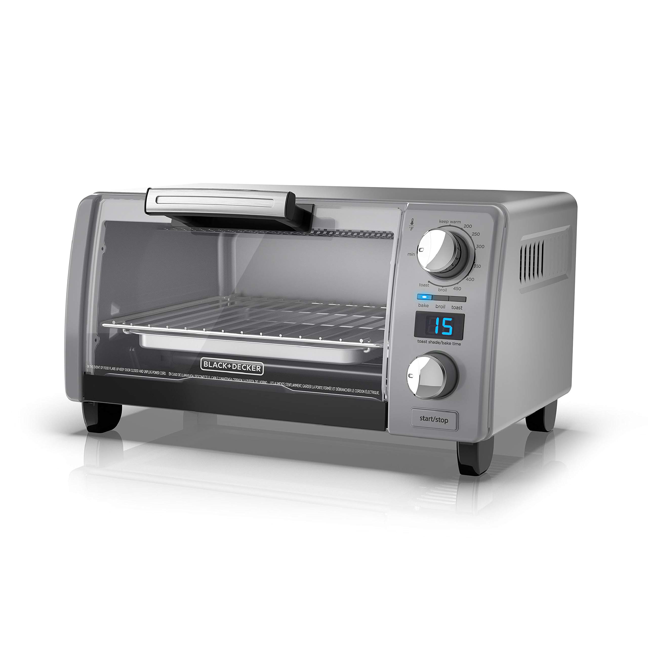 Black+Decker TOD1770G 4Slice Natural Convection Digital Toaster Oven