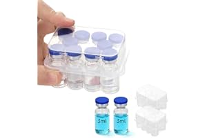 2-Pack Peptide Case for Firdge, 3mL Vial Storage Case – 20-Compartment Peptide & Insulin Organizer for Fridge, Transparent Ca