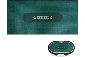 Luckin Sports 108 X 56 Inches Texas Hold'em Professional 10 Players Poker and Gambling Tablecloth, 100% Durable Fabric Felt, Dustproof and Waterproof, Washable and Ironable (Green)