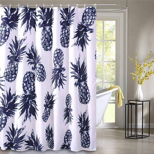 Amazon Com Lanshanque Shower Curtain With 12 Hooks Waterproof