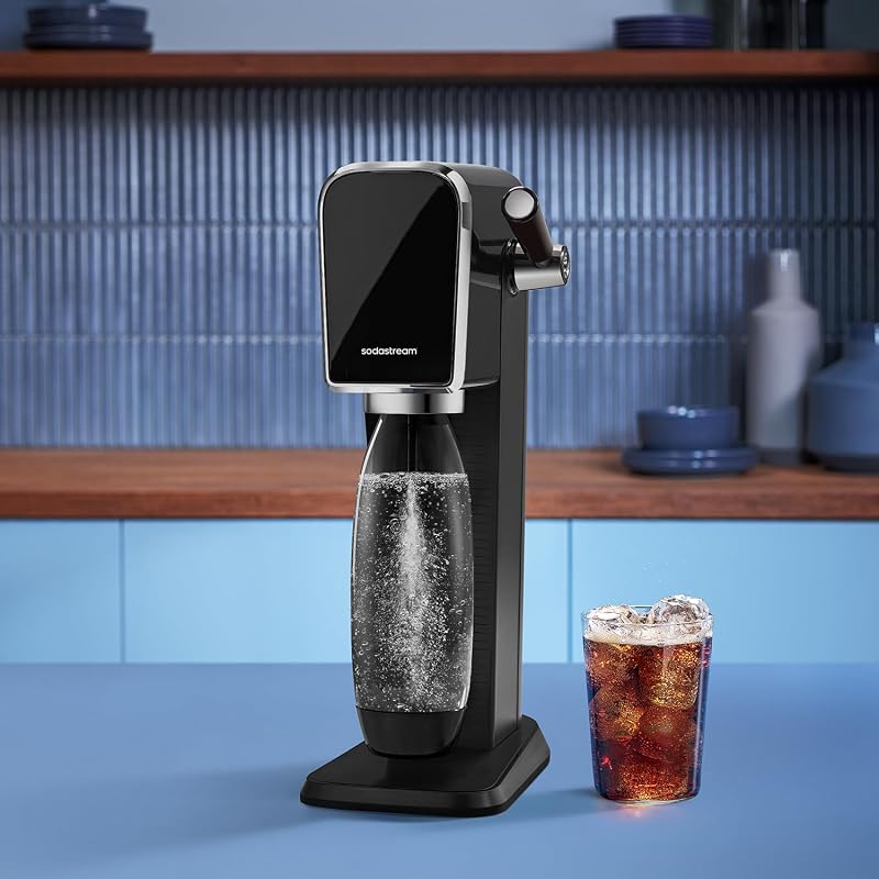 ART Machine à Soda | 1 Bouteille 1L + Cylindre 60L | Noire