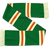 Ireland and Glasgow Celtic Soccer Fan Scarf, Green White Orange, Classic Design
