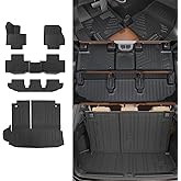 Rongtaod Floor Mat Compatible with 2020-2025 2026 Toyota Highlander Trunk Mat Cargo Mat Cargo Liner Back Seat Cover Floor Liner 2024 Highlander Accessories (Trunk Mat with Backrest Mat+Floor Mats)